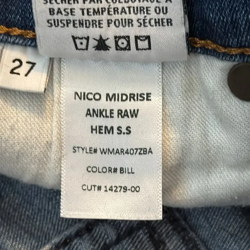 Hudson Nico Midrise Ankle Skinny Raw Hem Denim Jeans